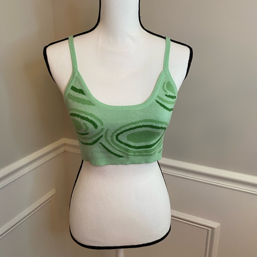 Green Sweater Tank Top Size Small